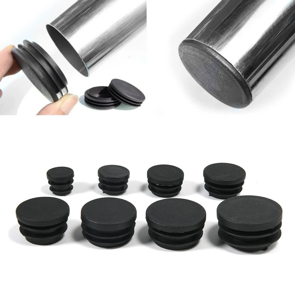 Round Plastic Black Blanking End Cap Caps Tube Pipe Inserts Plug Bung Steel Leg 