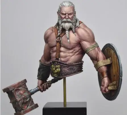 1/10 ancient man warrior with beard bust   Resin figure Model kits Miniature gk Unassembly Unpainted