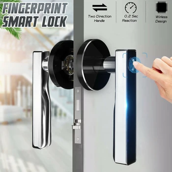 

Fingerprint Lock Smart Password Door Stainless Steel Home Security Locks USB Charging HVR88