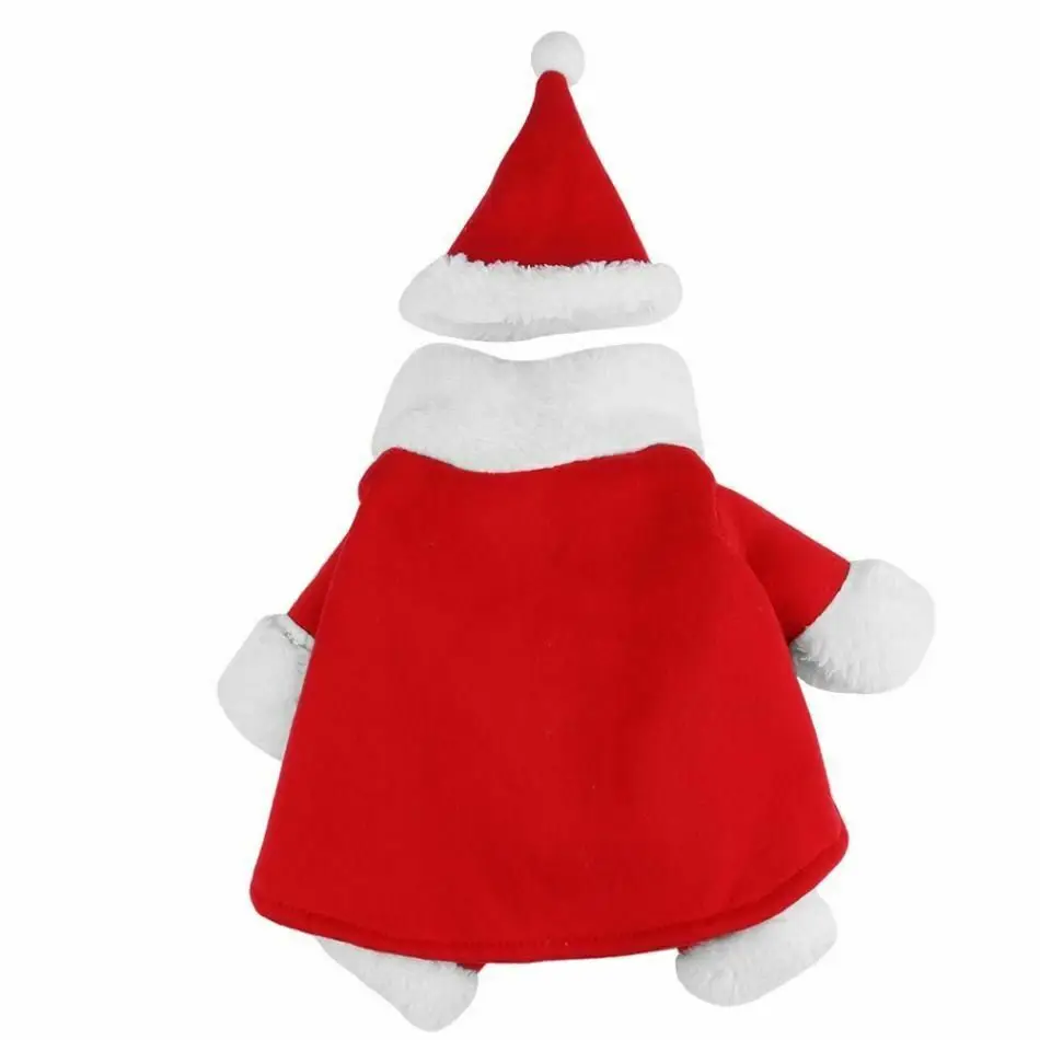 Рождественский костюм для домашних животных, костюм для собак, щенков, кошек, зимняя теплая одежда, свитер, забавные костюмы Санта-Клауса с шапочкой, Рождественская одежда, наряды