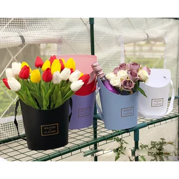 

Portable Flower Bucket Mother's Day Gift Box Cardboard Box Valentine's Day Flower Shop Gift Party Box Wedding Christmas Decorati