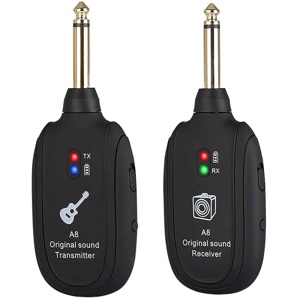 

Wireless Guitar System UHF Wireless Guitar Audio Transmitter Receiver Black 20Hz-20kHz for Electric Guitar Bass Violin