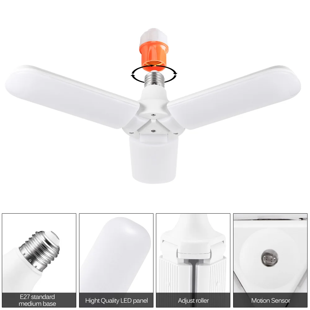 3 blades 45W Светодиодный вентилятор для лампы, домашняя многофункциональная энергосберегающая Складная Лампа, вентилятор, легкая установка, Регулируемая высокая яркость, прочный потолочный светильник - Испускаемый цвет: 3 blades 45W