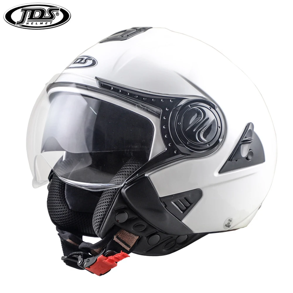 Белый JDS пилот мотоциклетный шлем Jet Moto винтажный Мотоцикл Скутер Чоппер мотор руля Ретро крушение шлемы Мотоциклы велосипед - Цвет: Белый