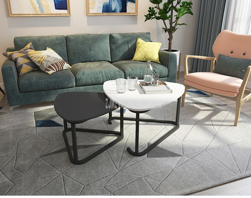 Нордический чайный столик, два небольших стола, простая современная гостиная, роскошный европейский стиль, креативный столик из закаленного стекла