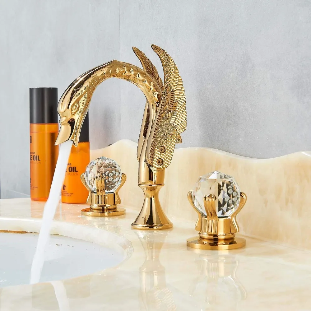 Onyzpily-Gold-Faucet-Bathroom-Sink-Tap-Polished-Gold-Swan-Two-Glass-Handles-3-Hole-Mixer-Elegant (3)