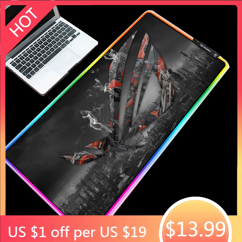 

ROG Republic of Gamers Mechanical Pattern Mouse Pad RGB Backlit Keyboard Table Mat with LED Light Keyboard Pad Mousepad 90x40