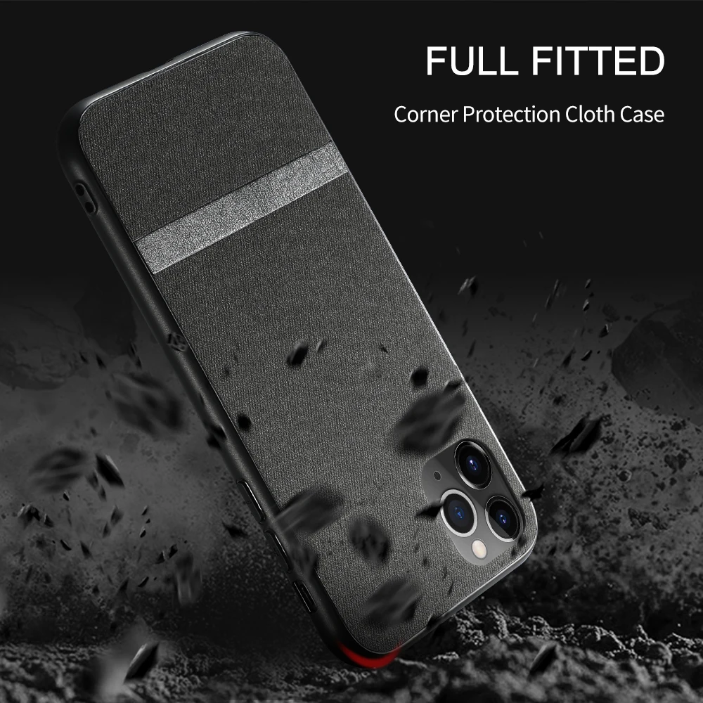 Cloth Texture Soft TPU Case For iPhone 11 7 8 X 6 S 6S Plus Canvas 3