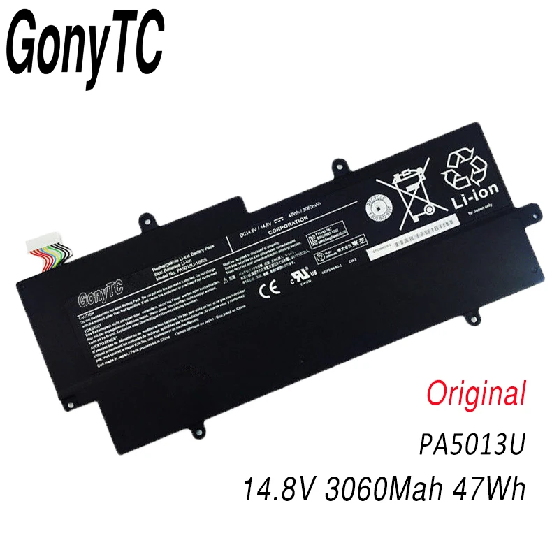 GONYTC PA5013U-1BRS PA5013U Батарея для Toshiba Portege Z835 Z830 Z930 Z935 ультрабук PA5013 14,8 V 3060 мА-ч - Цвет: Black