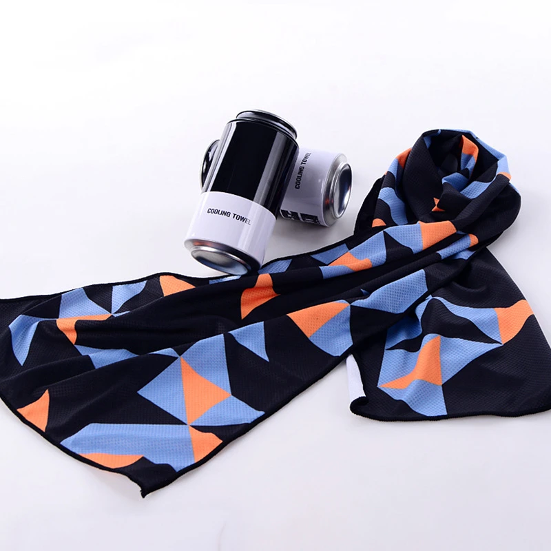 DIY Cool Sport Towel for Running Gym, Sweat Absorbing, Wiping Print, Quick Dry, Ice Cold, Polypropylene Fiber, Customized