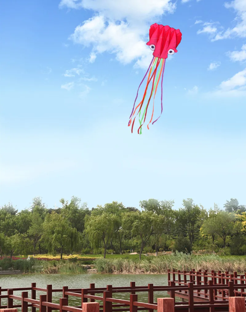 free shipping large octopus kite fly nylon fabric kite weifang kite factory big kite wheel walk in sky outdoor toys for kids 3
