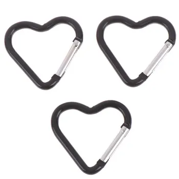 

3pcs Portable Hiking Camping Sport Mini Outdoor Gadgets Aluminum Alloy Clip Multi Functioned Fast Hanging Heart Shaped Carabiner