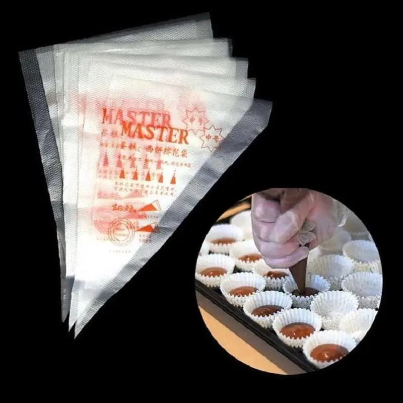 

100Pcs/bag Disposable Piping bag Icing Nozzle Fondant Cake Decorating Pastry Tips Tools Small Large Size cake tools