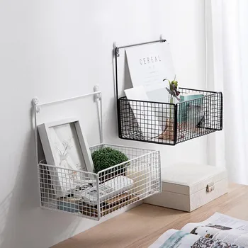 

Iron Wall Shelf Desktop Storage Basket Cosmetic Books Holder Organizer Bathromm Storage Rack Shower Caddy Wall Organizer