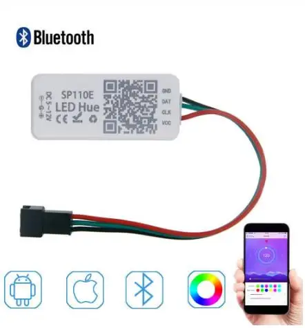 SP501E wifi светодиодный контроллер Amazon Alexa SP110E Bluetooth для адресуемых IC полосы WS2812bB SK6812 UCS1903 пикселей DC5-24V управления - Цвет: sp110e bluetooth