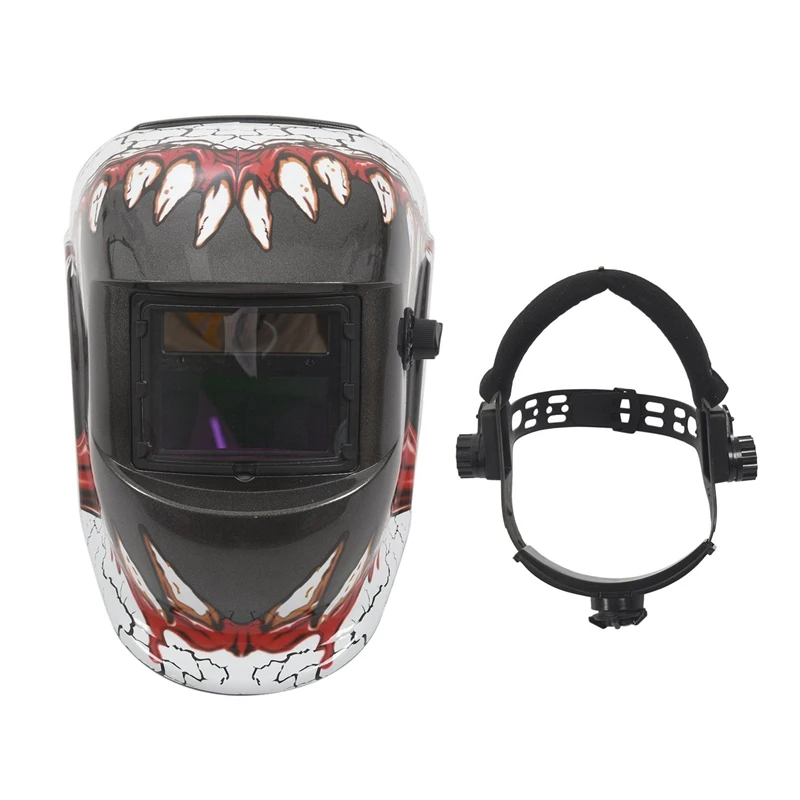 

Auto Darkening Welding Helmet With Solar Powered Adjustable MIG TIG ARC Professional Welding Mask (Devil tooth)