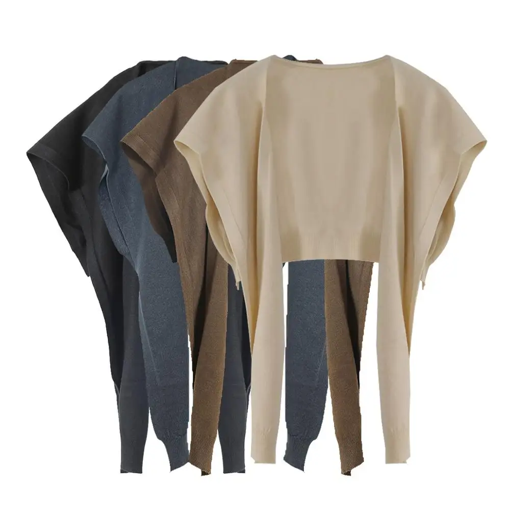 

Solid Short Loose Trendy Korean Style Sleeveless Knitted V-Neck All-match Female Coats Simple Leisure Outwear Chic Vest Women