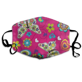 

Face Mask Bright Floral Print Butterfly Custom Personalized Cycling Half Face Earloop Ski Mask for Boys