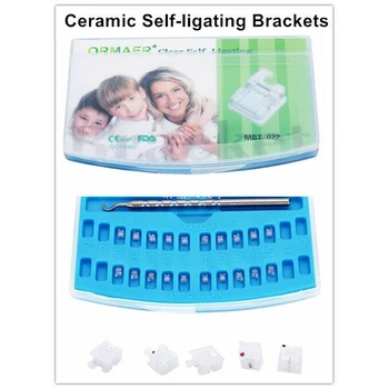 

Dental ORMAER Orthodontic Ceramic Self-ligating Brackets MBT/Roth 022 345Hooks