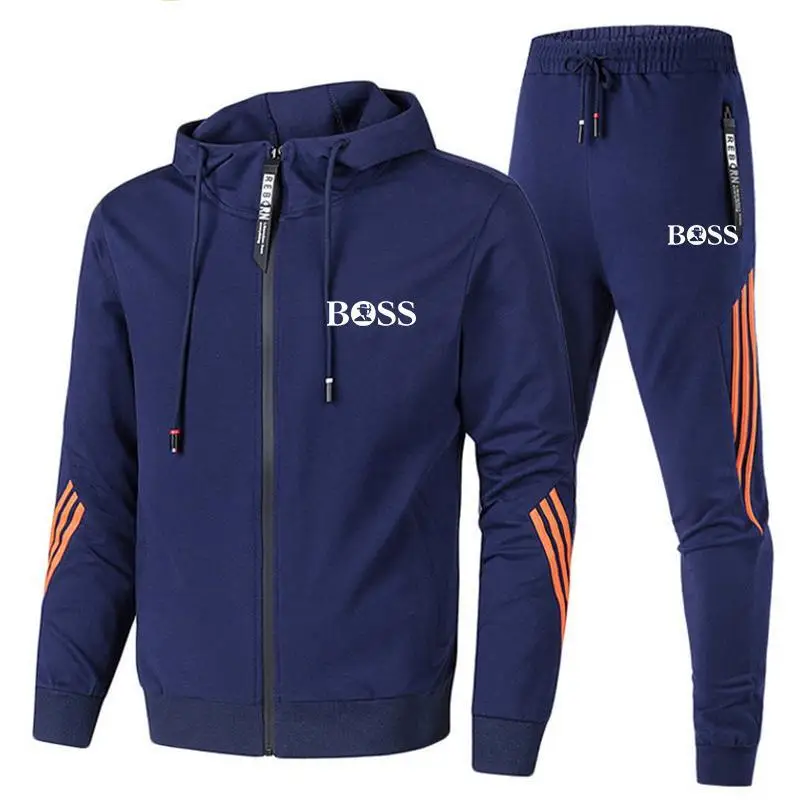 Two Pieces Casual Tracksuit Male Sportswear  