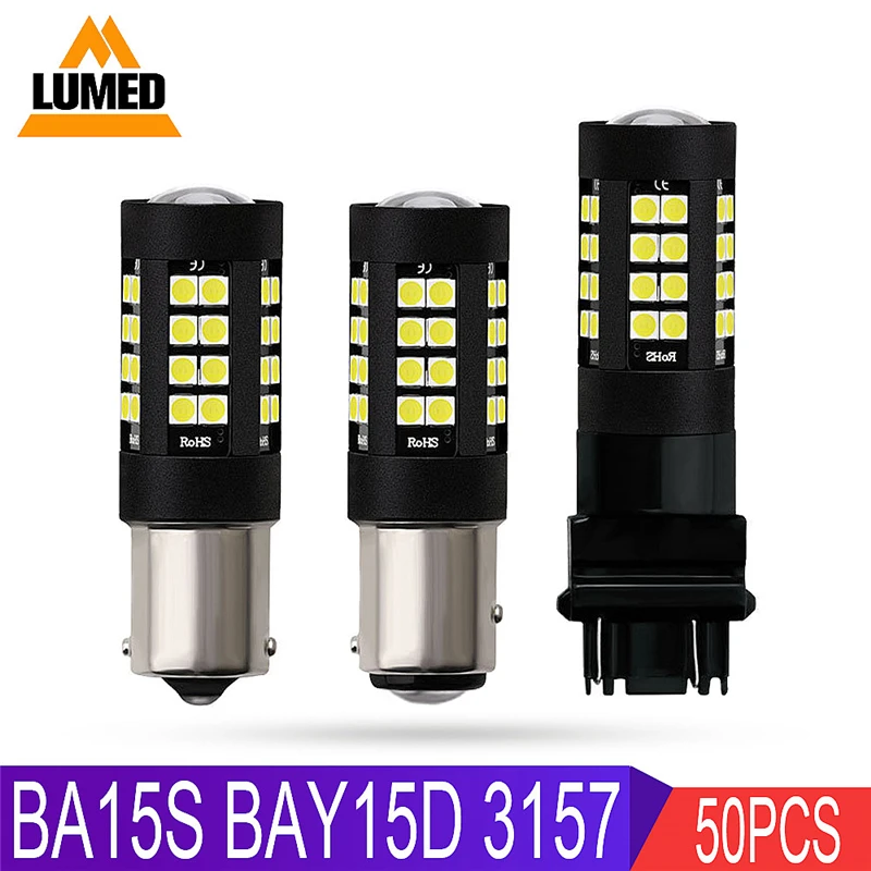50x автомобиль BA15S светодиодный s 1156 1157 BAY15D P21/5 Вт P21W 3157 T25 44 3030 светодиодный авто светильник сигнала поворота Стоп-сигнал задний фонарь стоп-сигнала