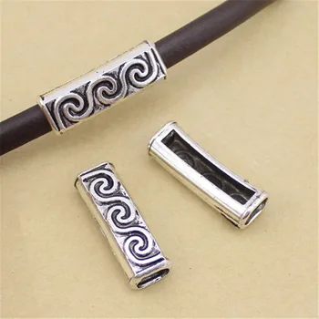 

Fostfo 10pcs/lot Hole 13mmX40mm Ancient Silver S-shaped Hollow Tube For Leather Cord Bracelet Connector Jewelry Making Findings
