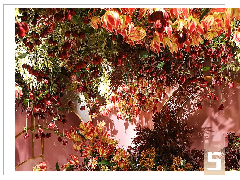 JAROWN Artificial Fake Flower Lantern Flower Vine Wedding Ceiling DIY Bouquet Decorative Home Hanging Decoration (16)