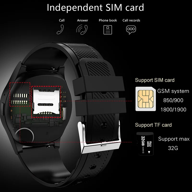 MOMOTS L9 Camera Smart Watch Support SIM TF Card Pedometer Sleep Monitor Bluetooth Music 2G Call Watch for Android Phones