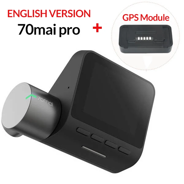 English Add GPS 70mai Dash Cam Pro Smart car dvr камера Wifi 1944P HD gps ADAS Голосовое управление монитор парковки 140FOV камера ночного видения - Название цвета: English Add GPS