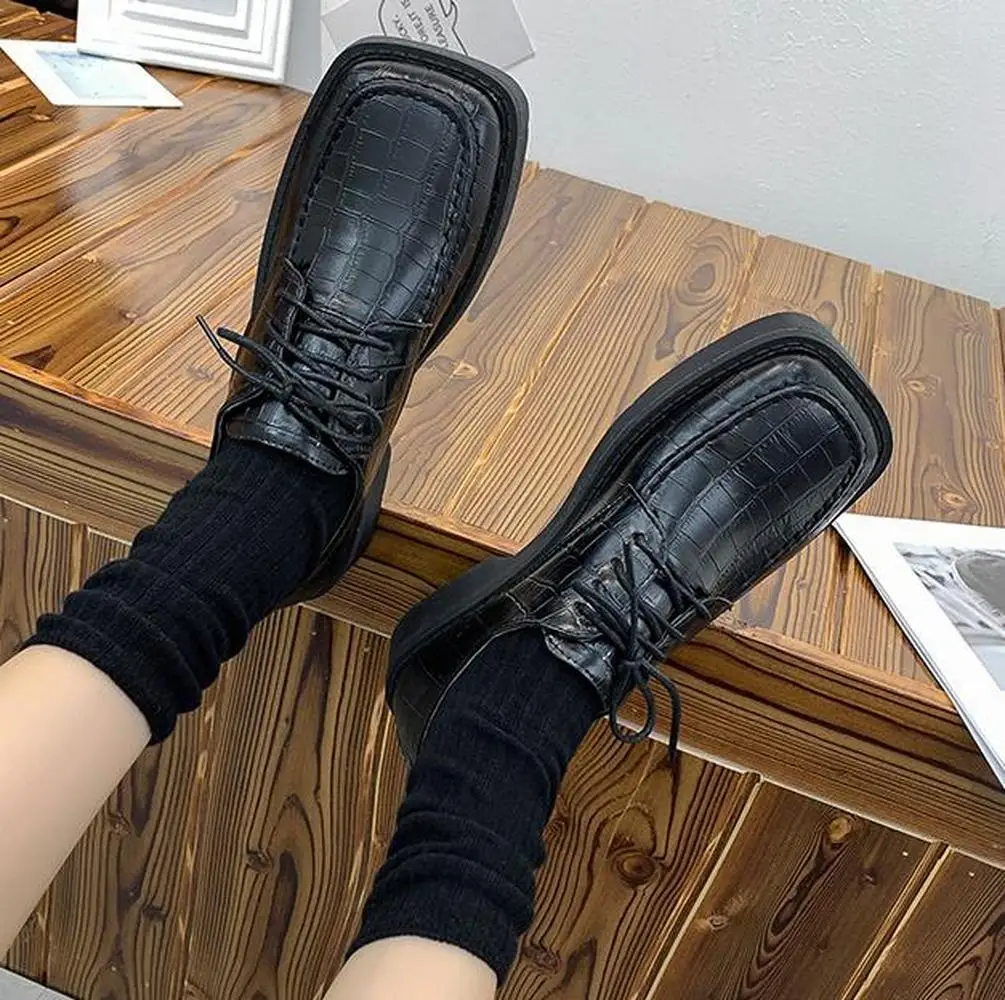 

Маленькие кожаные туфли, женские туфли в английском стиле, новые черные туфли Ms., летняя модная индивидуальная женская обувь на толстой подошве, 2020