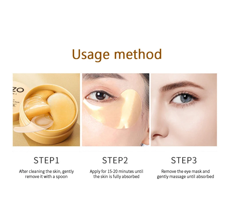 Head - Gold-Kollagen-Augenmaske Augenklappen für verdünnte Augenringe, feuchtigkeitsspendende Augenklappe, Anti-Falten, pflegende Masken, Korea-Kosmetik