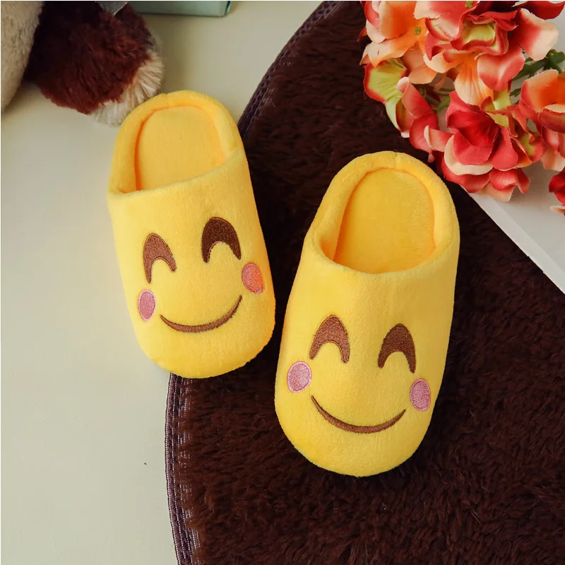 2021 Autumn Winter Children Girls Cartoon Expression Print Indoor Warm Slippers Boys Kids Casual Home Shoes girl princess shoes Children's Shoes