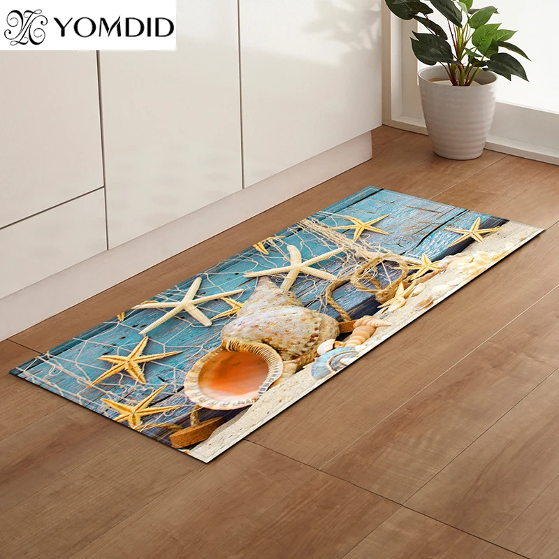ModernKitchenMatBeachSeaShellPrintedBedroomEntranceDoormat