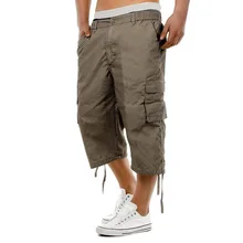 Модные мужские шорты для бега, летние милые мужские военные шорты с несколькими карманами, мужские уличные комбинезоны, Короткие штаны черного цвета