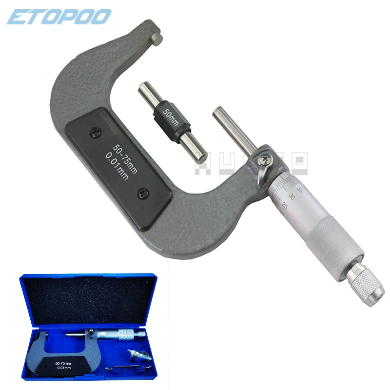 Description Picture 4 of itemOutside Spiral Micrometer 0-25mm/ 25-50mm/ 50-75mm/ 75-100mm Accuracy 0.01mm Gauge Vernier Caliper Measuring Tools