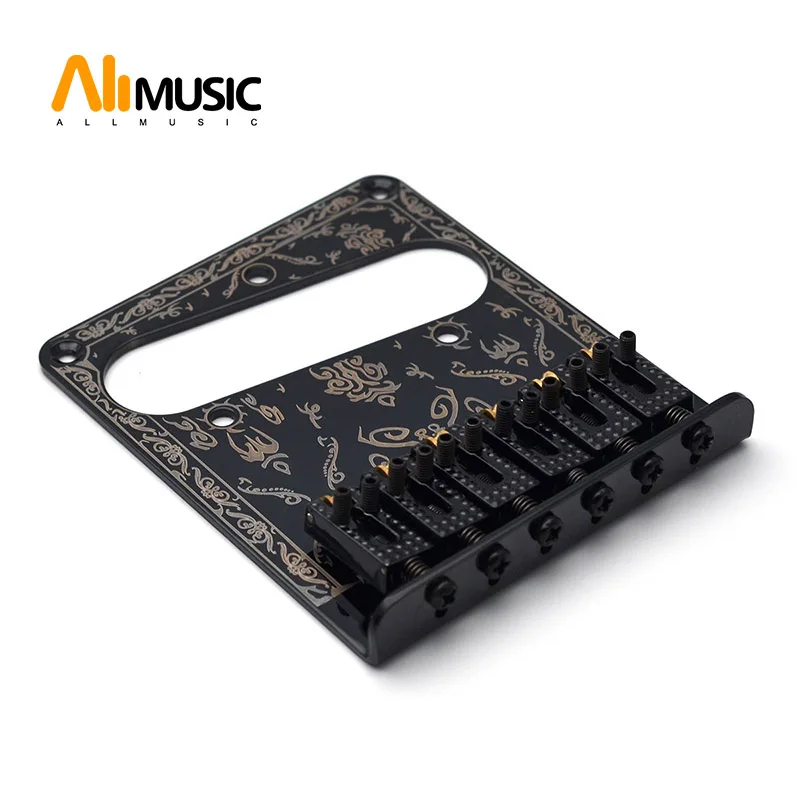 

Black 6 Saddle Guitar Pickup Bridge With 6 Vintage String Guides for TL Electric Guitar Parts