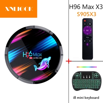 

H96 MAX X3 Amlogic S905X3 Android 9.0 Smart TV BOX 4GB RAM 32GB 64GB 128GB ROM 1000M 2.4G 5G wifi BT 8K 4K HD Set Top Box