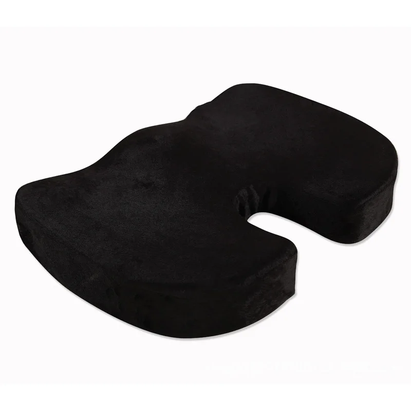 Ортопедическая подушка на сиденье из пены с эффектом памяти для стула, автомобиля, офиса, дома, нижние сиденья, массажная подушка, домашний декор, твердая подушка с сердечником - Цвет: Black