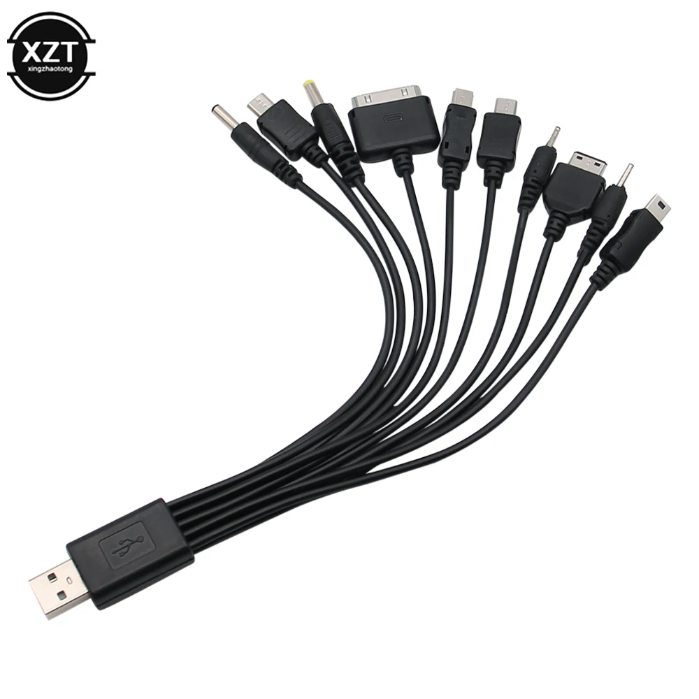 Универсальный портативный кабель Micro USB 10 в 1 мульти зарядное устройство шнур для