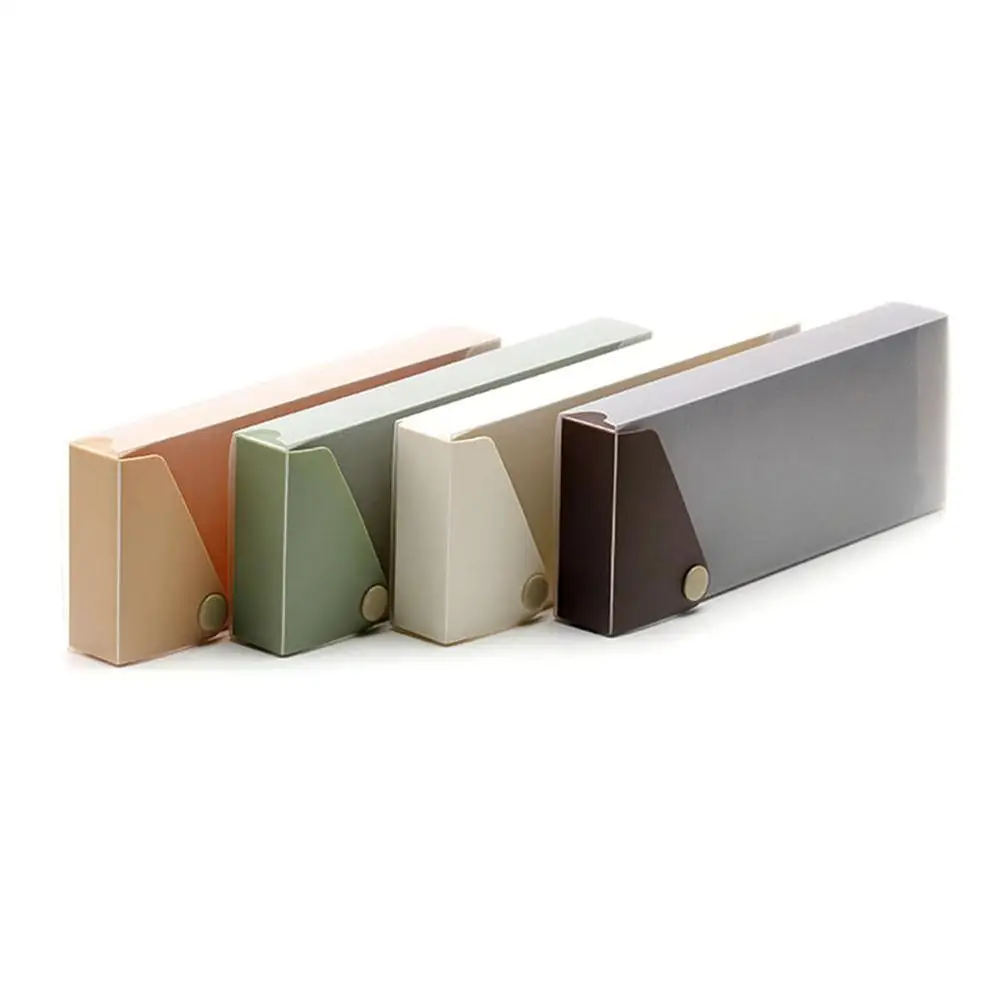 

Korea Simple snap-on pull-out Pencil Case Plastic Matte Large Capacity Pencil Bag Storage Box Student Stationery Office Supplies