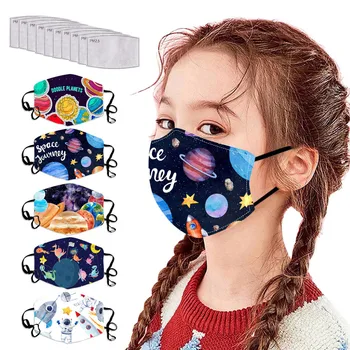 

6pc Children Mouth Masks For Boys Girls Kids Face Cover Star Printed Outdoor Reusable Washable Outdoor Breathable Face Mask Lot