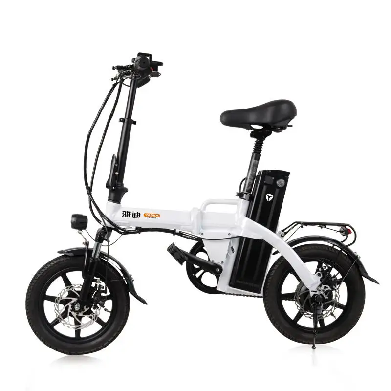 

14 Inch Womens Electric Bike Two Wheels Mini Foldable Electric Scooters Adults Black/White Range 80KM