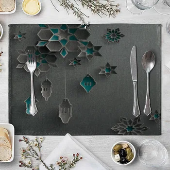 

Muslim Ramadan Dining Table Cushion Cotton Cloth Placemat Insulated Pad Western-style Placemat Heat Resistant Insulated High-tem