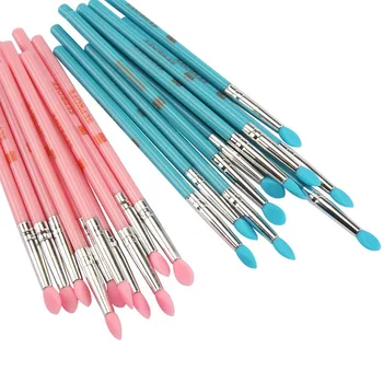 

2Pcs/17.5cm Silicone Makeup Brush Beauty Tools Single Eyeshadow Brush Small Silicone Head Mask Brush Beauty Tools Wholesale