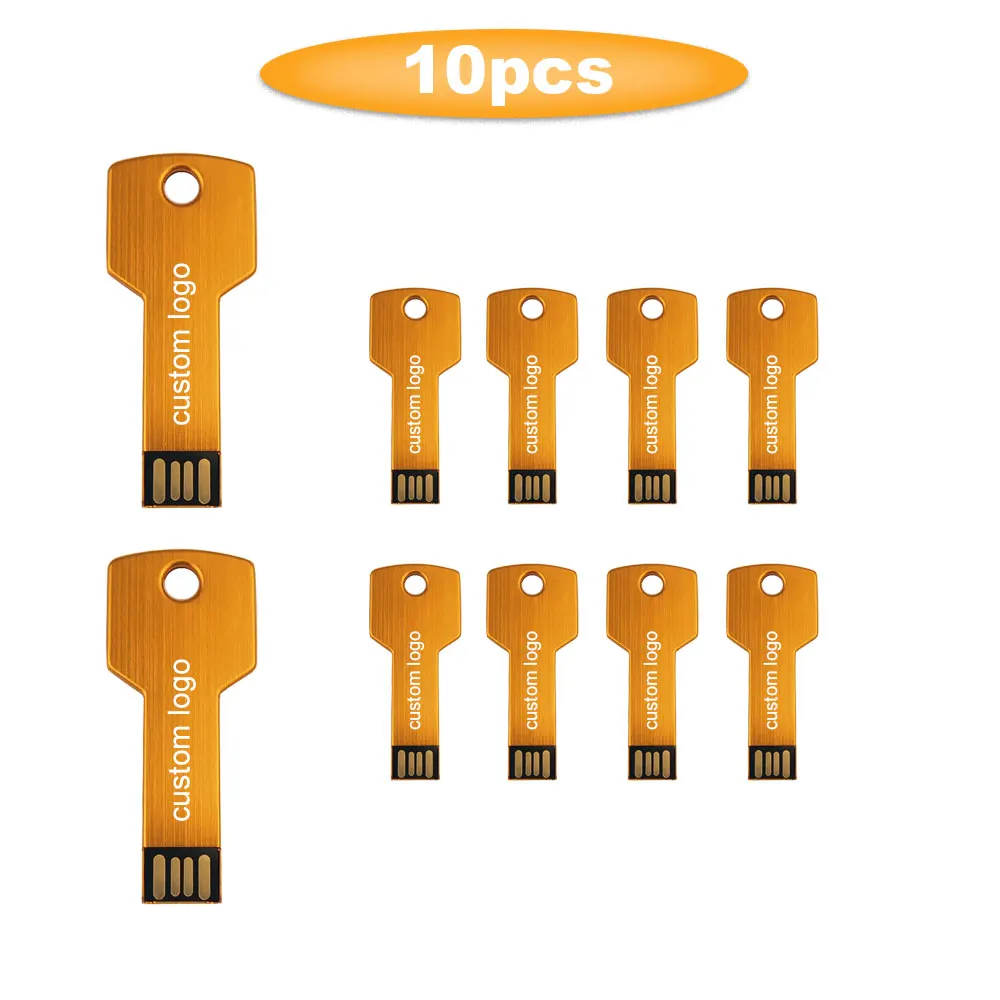 Металлический USB флеш накопитель с логотипом на заказ 10 шт./Лот 4 ГБ 8 16 32 64 2 0 флешка