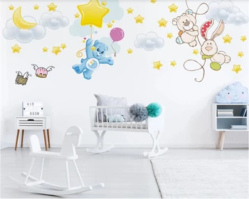 

beibehang painting Custom mural wallpaper photo wallpaper wall cartoon flamingo children bedroom background wall decoration