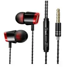 black red 10 pca Универсальные наушники-вкладыши гарнитура тяжелого баса наушники Xiaomi/huawei для OPPO Vivo - Цвет: black red