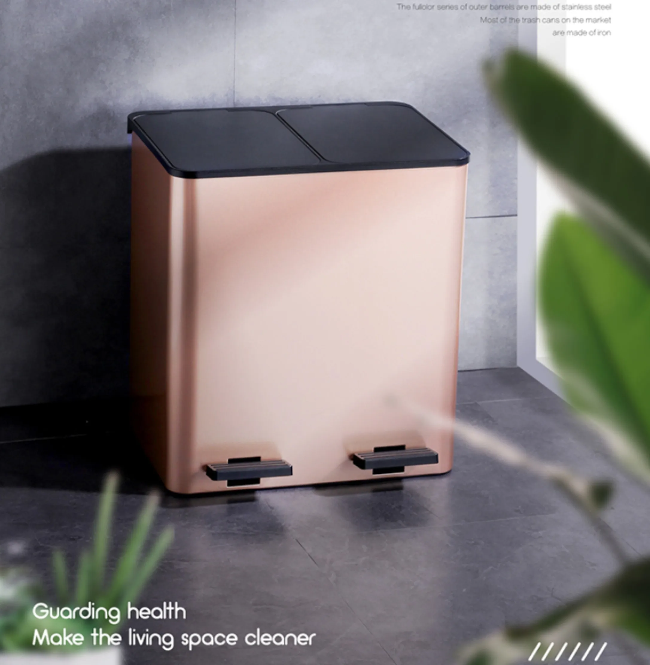 

Recycle Bins Classify Trash can Double 15L Garbage bins for Household Dry And Wet Separation Waste Bin 30L Rubbish bins