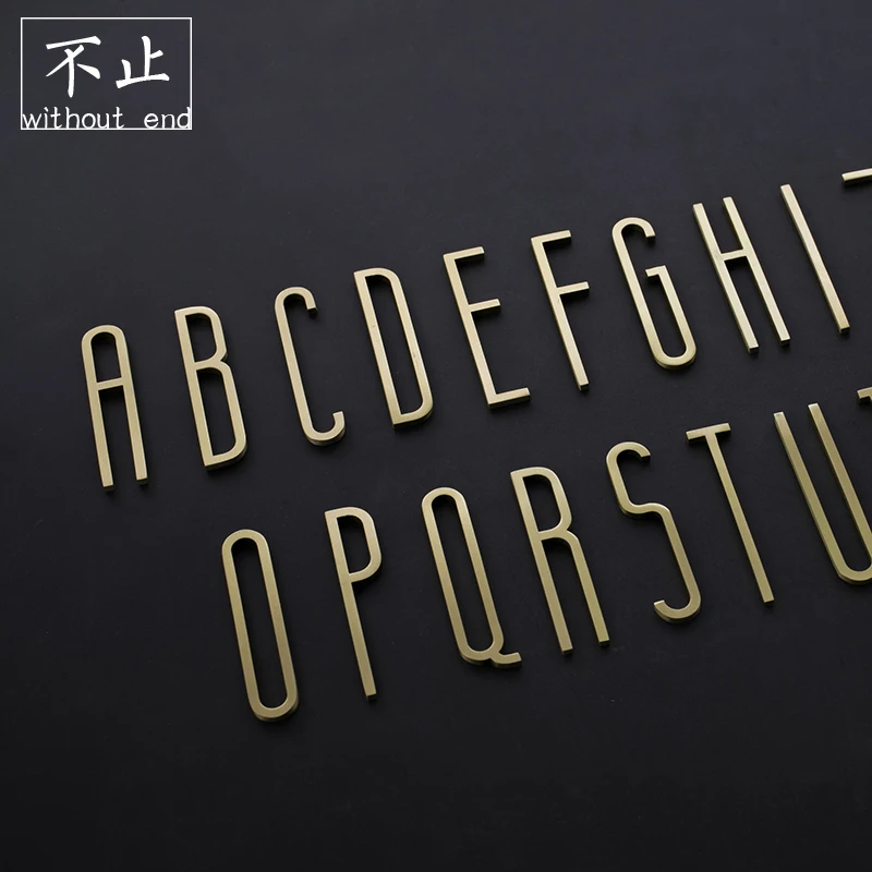 

Creative Brass Number English Letter Wall Decoration Door Sticker Guide Sign Pure Copper Ornament Home Wall Decoration
