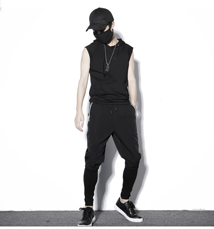 New autumn men's vintage side zipper joggers hip hop harem pants men's casual sweatpants fashion sportswear trousers for man